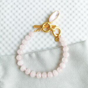 Julie Vos Gold Pink quartz The Pink Bracelet NEW